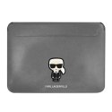 Karl Lagerfeld Saffiano Ikonik Sleeve- Etui na notebook 16" (Srebrny)