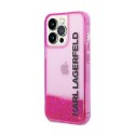 Karl Lagerfeld Liquid Glitter Translucent Elongated Logo Case - Etui iPhone 14 Pro Max (różowy)