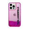 Karl Lagerfeld Liquid Glitter Translucent Elongated Logo Case - Etui iPhone 14 Pro Max (różowy)