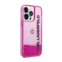 Karl Lagerfeld Liquid Glitter Translucent Elongated Logo Case - Etui iPhone 14 Pro Max (różowy)