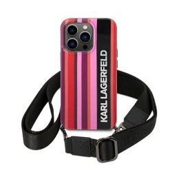 Karl Lagerfeld Color Stripes Strap - Etui iPhone 14 Pro (różowy)