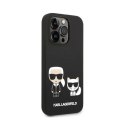 Karl Lagerfeld Liquid Silicone Karl & Choupette MagSafe - Etui iPhone 14 Pro (czarny)