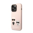 Karl Lagerfeld Liquid Silicone Karl & Choupette MagSafe - Etui iPhone 14 Pro (różowy)