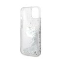 Karl Lagerfeld Liquid Glitter NFT Choupette Head - Etui iPhone 14 Plus (srebrny)