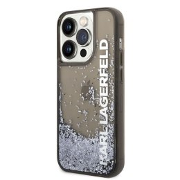 Karl Lagerfeld Liquid Glitter Translucent Elongated Logo Case - Etui iPhone 14 Pro (czarny)