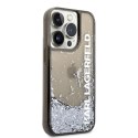 Karl Lagerfeld Liquid Glitter Translucent Elongated Logo Case - Etui iPhone 14 Pro (czarny)