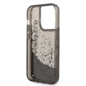 Karl Lagerfeld Liquid Glitter Translucent Elongated Logo Case - Etui iPhone 14 Pro (czarny)