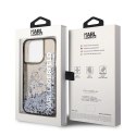 Karl Lagerfeld Liquid Glitter Translucent Elongated Logo Case - Etui iPhone 14 Pro (czarny)