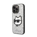 Karl Lagerfeld NFT Glitter Choupette Patch - Etui iPhone 14 Pro Max (srebrny)