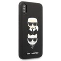 Karl Lagerfeld Saffiano Karl & Choupette Heads - Etui iPhone Xs / X (czarny)