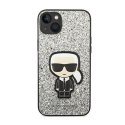 Karl Lagerfeld Glitter Flakes Ikonik - Etui iPhone 14 (srebrny)