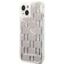 Karl Lagerfeld Monogram Liquid Glitter - Etui iPhone 14 Plus (srebrny)