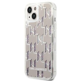 Karl Lagerfeld Monogram Liquid Glitter - Etui iPhone 14 Plus (srebrny)