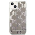 Karl Lagerfeld Monogram Liquid Glitter - Etui iPhone 14 Plus (srebrny)