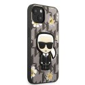 Karl Lagerfeld Iconic Karl Flower - Etui iPhone 13 (szary)