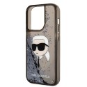 Karl Lagerfeld Liquid Glitter NFT Karl's Head - Etui iPhone 14 Pro (czarny)