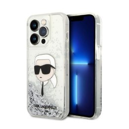 Karl Lagerfeld Liquid Glitter NFT Karl's Head - Etui iPhone 14 Pro (srebrny)