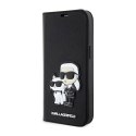 Karl Lagerfeld Booktype NFT Saffiano Karl & Choupette - Etui iPhone 14 Pro (Czarny)