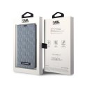 Karl Lagerfeld Booktype Saffiano Monogram - Etui iPhone 14 (Srebrny)