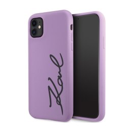 Karl Lagerfeld Silicone Signature - Etui iPhone 11 (Fioletowy)