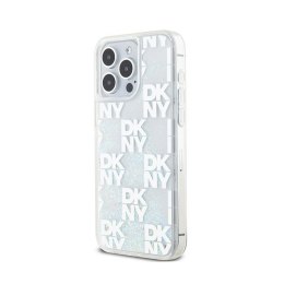 DKNY Liquid Glitter Multilogo - Etui iPhone 15 Pro Max (biały)