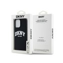 DKNY Liquid Silicone White Printed Logo MagSafe - Etui iPhone 13 Pro Max (czarny)