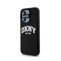 DKNY Liquid Silicone White Printed Logo MagSafe - Etui iPhone 13 Pro (czarny)