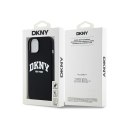 DKNY Liquid Silicone White Printed Logo MagSafe - Etui iPhone 15 / 14 / 13 (czarny)