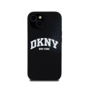 DKNY Liquid Silicone White Printed Logo MagSafe - Etui iPhone 15 Plus / 14 Plus (czarny)