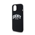 DKNY Liquid Silicone White Printed Logo MagSafe - Etui iPhone 15 Plus / 14 Plus (czarny)