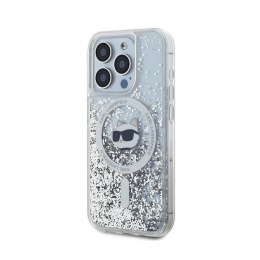 Karl Lagerfeld Liquid Glitter Choupette Head MagSafe - Etui iPhone 14 Pro (przezroczysty)