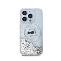 Karl Lagerfeld Liquid Glitter Choupette Head MagSafe - Etui iPhone 14 Pro (przezroczysty)