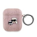 Karl Lagerfeld Monogram Karl & Choupette Head - Etui AirPods 1/2 gen (różowy)