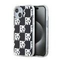 DKNY IML Checkered Mono Pattern - Etui do iPhone 15 / 14 / 13 (czarny)