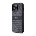 DKNY Leather Mono Stripe & Metal Logo - Etui iPhone 14 Pro Max (czarny)