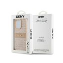 DKNY Leather Mono Stripe & Metal Logo - Etui iPhone 15 Pro (różowy)