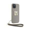 DKNY Wrist Strap Stock Logo - Etui iPhone 15 / 14 / 13 (beżowy)