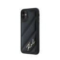 Karl Lagerfeld Diagonal Quilted Script - Etui iPhone 11 (czarny)