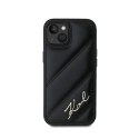 Karl Lagerfeld Diagonal Quilted Script - Etui iPhone 13 (czarny)