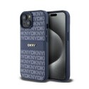 DKNY Leather Mono Stripe & Metal Logo - Etui iPhone 15 / 14 / 13 (niebieski)