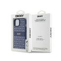 DKNY Leather Mono Stripe & Metal Logo - Etui iPhone 15 / 14 / 13 (niebieski)