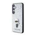 Karl Lagerfeld Fixed Glitter Ikonik Logo Metal Pin - Etui Samsung Galaxy S24+ (srebrny)