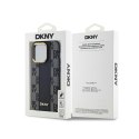 DKNY Leather Checkered Mono Pattern MagSafe - Etui iPhone 13 Pro (czarny)