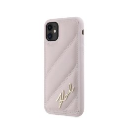 Karl Lagerfeld Diagonal Quilted Script - Etui iPhone 11 (różowy)