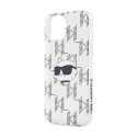 Karl Lagerfeld IML Choupette Head & Monogram - Etui iPhone 15 / 14 / 13 (przezroczysty)