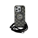 Karl Lagerfeld IML Crossbody Monogram Karl & Choupette Head MagSafe - Etui iPhone 15 Pro (czarny)