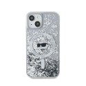 Karl Lagerfeld Liquid Glitter Choupette Head MagSafe - Etui iPhone 15 Plus / 14 Plus (przezroczysty)