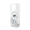 Karl Lagerfeld Liquid Glitter Choupette Head MagSafe - Etui iPhone 15 Pro Max (przezroczysty)