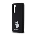 Karl Lagerfeld Silicone Choupette Metal Pin - Etui Samsung Galaxy S24+ (czarny)