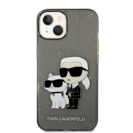 Karl Lagerfeld IML Glitter NFT Karl & Choupette - Etui iPhone 14 Plus (czarny)